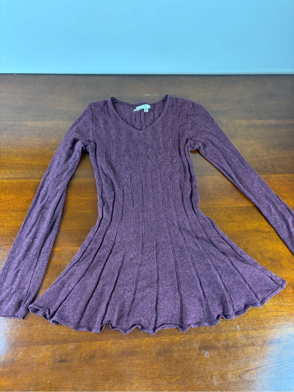 Sophie Max burgundy Ribbed Flared Knit dress